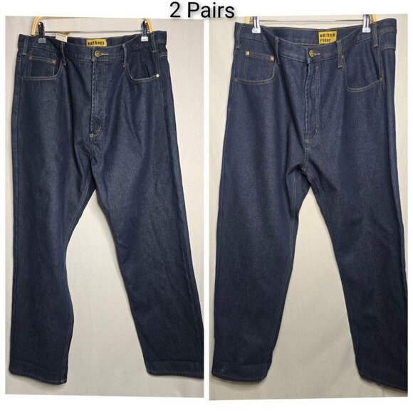 VTG Outback Rider Plaid Fleece Lined Heavy Denim Jeans - 2 PAIRS- Size 42- READ - Picture 1 of 16